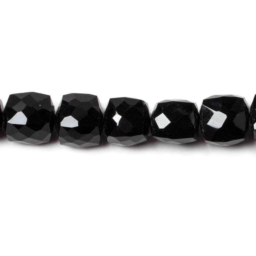 7-8mm Black Chalcedony Faceted Cube Beads 8 inch 25 pieces - Beadsofcambay.com