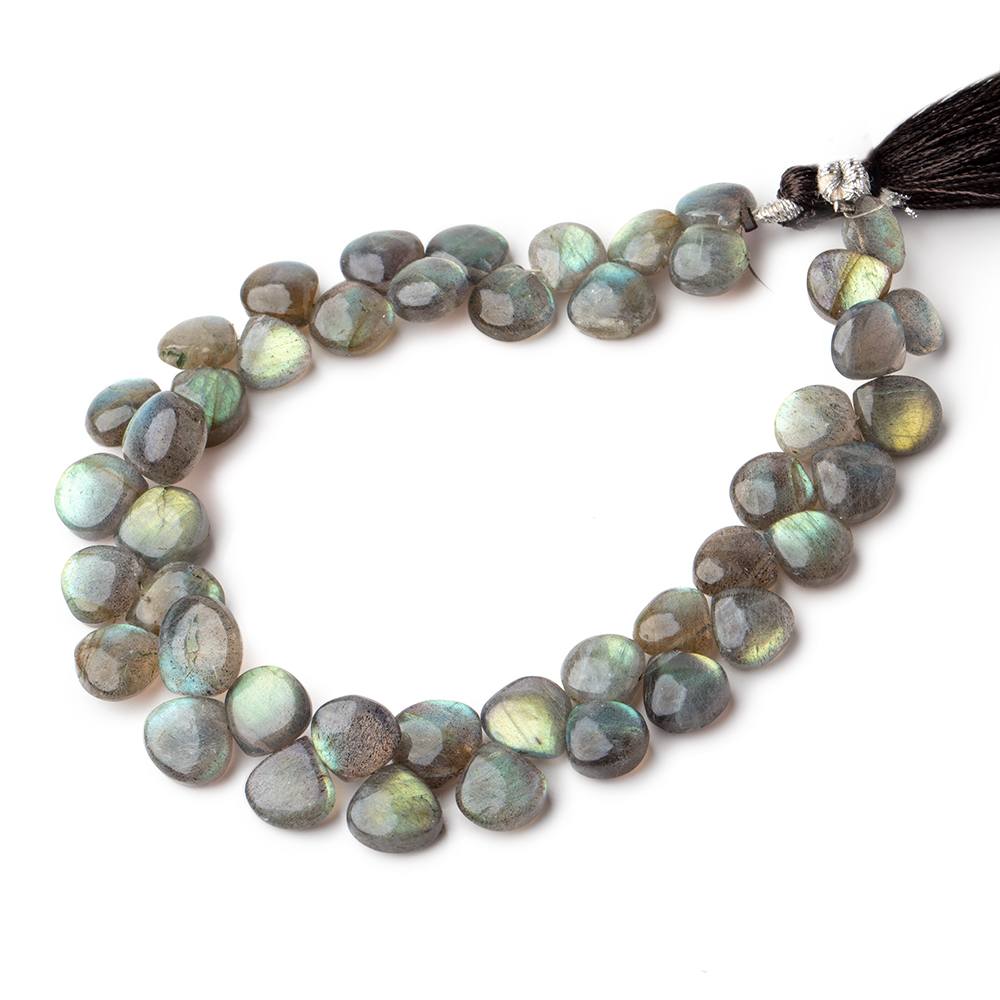 7-9mm Labradorite Plain Heart Beads 7 inch 40 pieces - Beadsofcambay.com