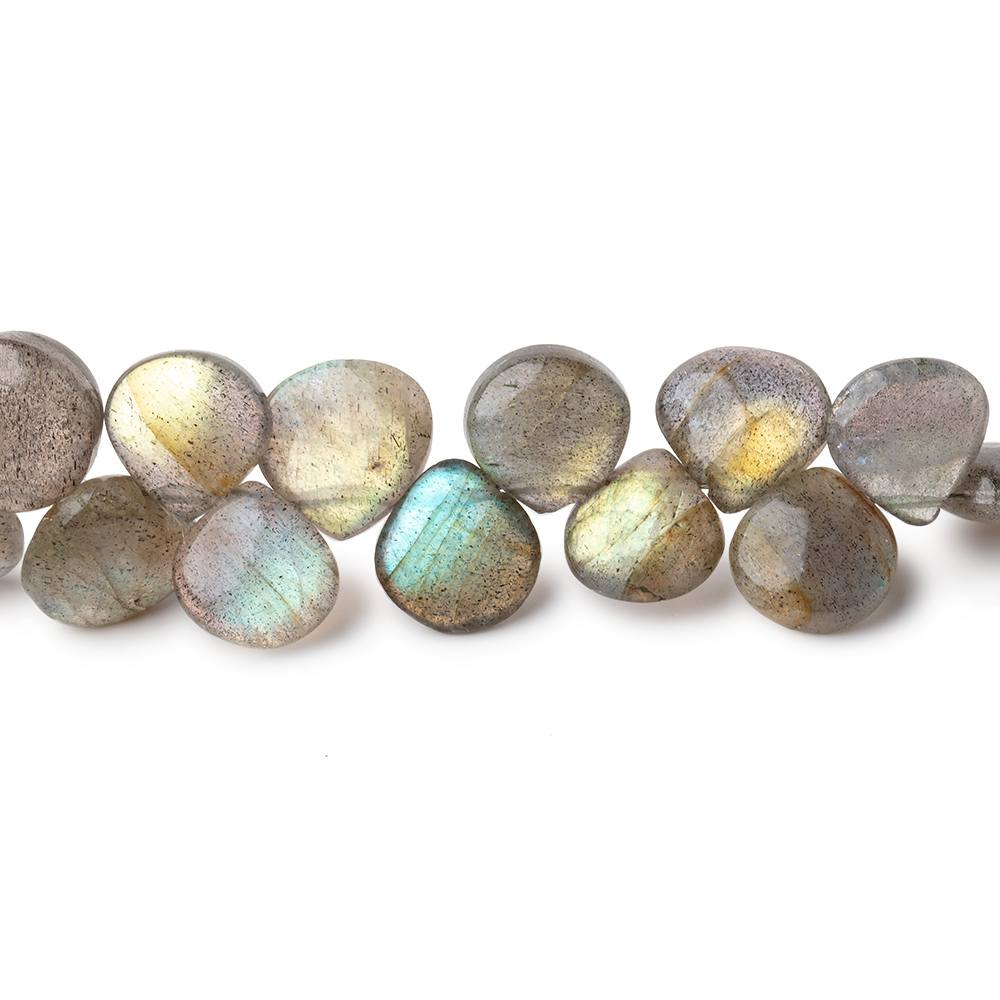 7-9mm Labradorite Plain Heart Beads 7 inch 40 pieces - Beadsofcambay.com