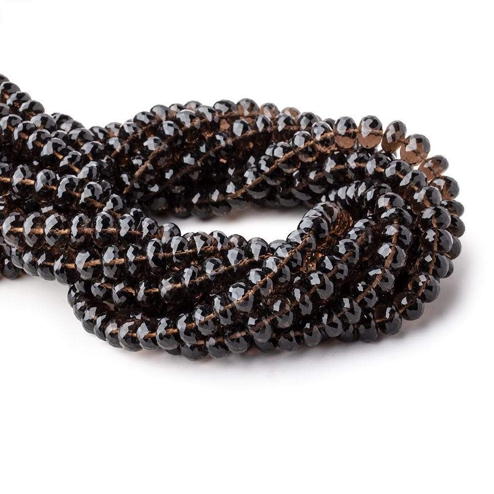 7.5-8mm Smoky Quartz Faceted Rondelle Beads 13.5 inch 64 pieces - Beadsofcambay.com