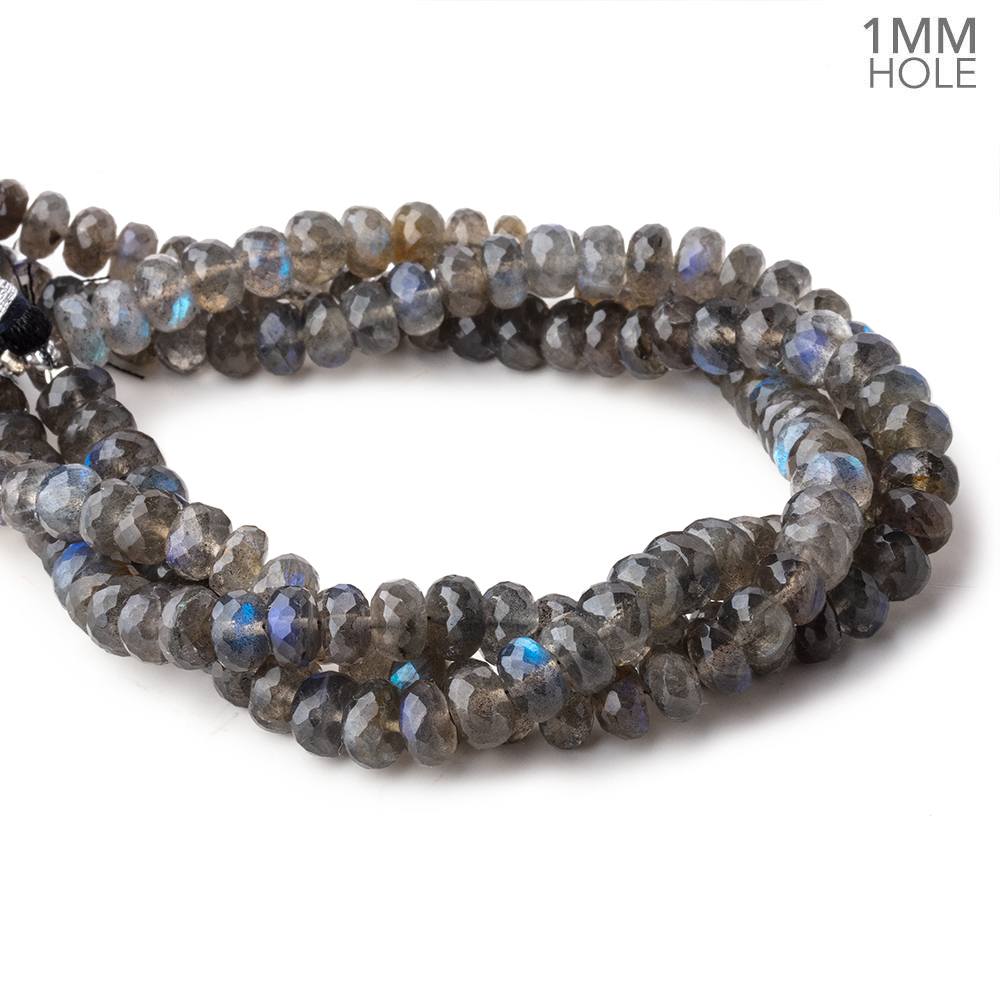 7.5mm Labradorite Faceted Rondelle Beads 9 inch 50 pieces AAA 1mm Hole - Beadsofcambay.com