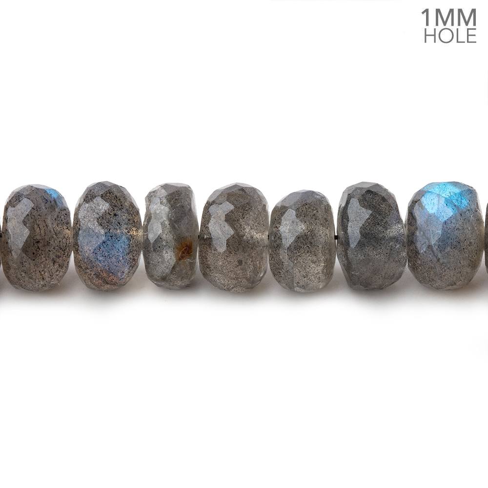 7.5mm Labradorite Faceted Rondelle Beads 9 inch 50 pieces AAA 1mm Hole - Beadsofcambay.com