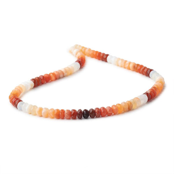 Mexican Fire Opal Gemstone order Necklace,Faceted Mexican Fire Opal Rondelle Beads Necklace,7MM Mexican Fire Opal Beads Necklace,Fire opal Jewelry