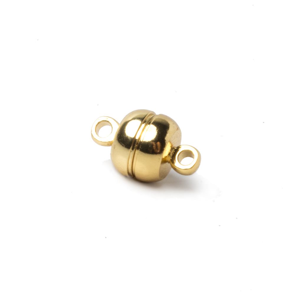 7mm Gold plated Magnetic Clasp Set of 5 pieces - Beadsofcambay.com