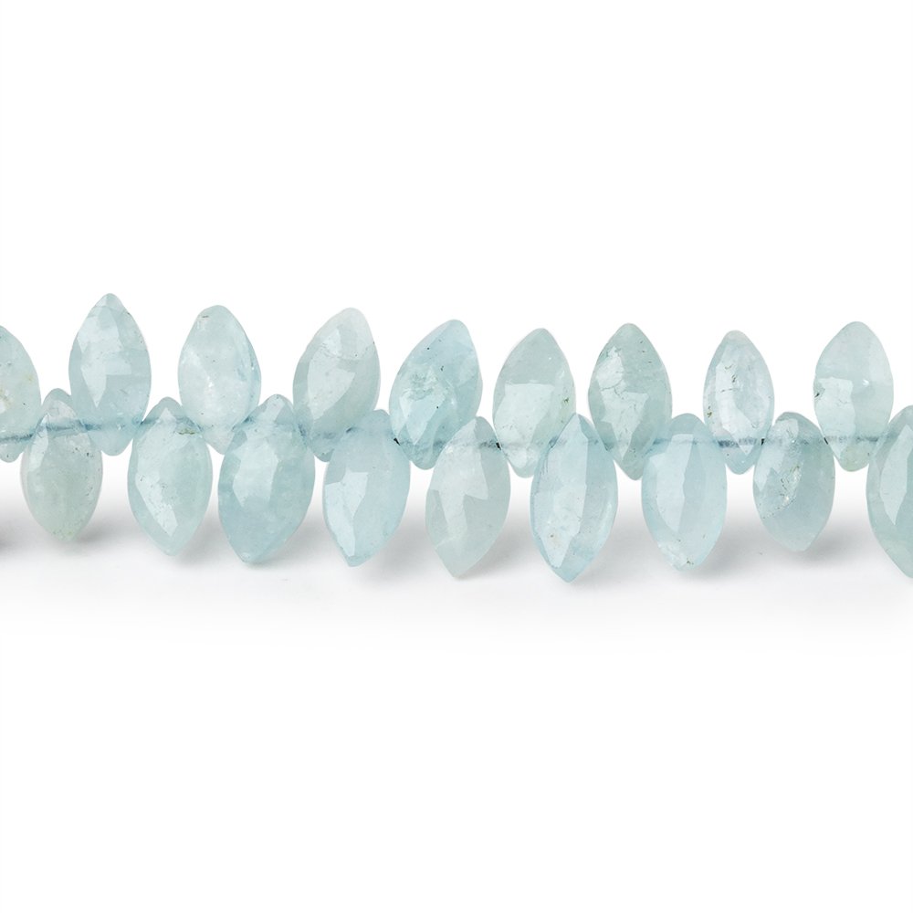 8 Pieces Aquamarine Smooth Heart Beads Natural Gemstone Plain Center Drill Beads orders Line Strand | Genuine Aquamarine Beads | 18x7 to 11x6 mm