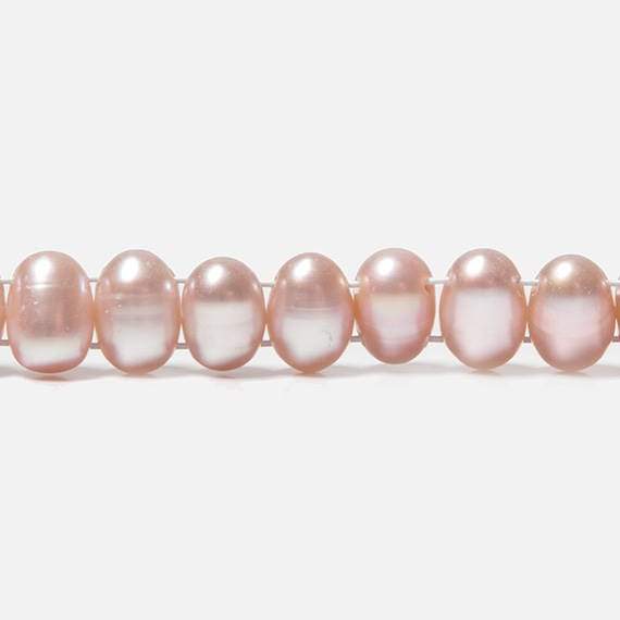 7x5mm Dark Pink Double Drilled Oval Freshwater Pearls 15.5 inch 76 pieces - Beadsofcambay.com