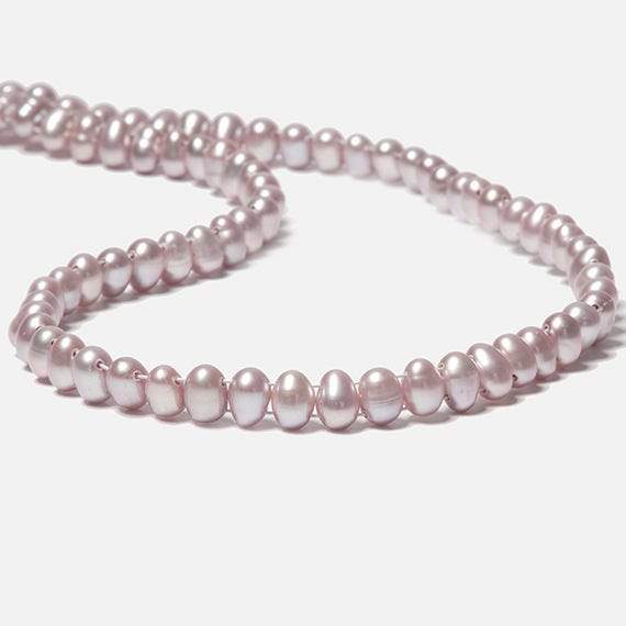 7x5mm Ice Pink Double Drilled Oval Freshwater Pearls 15.5 inch 76 pieces - Beadsofcambay.com