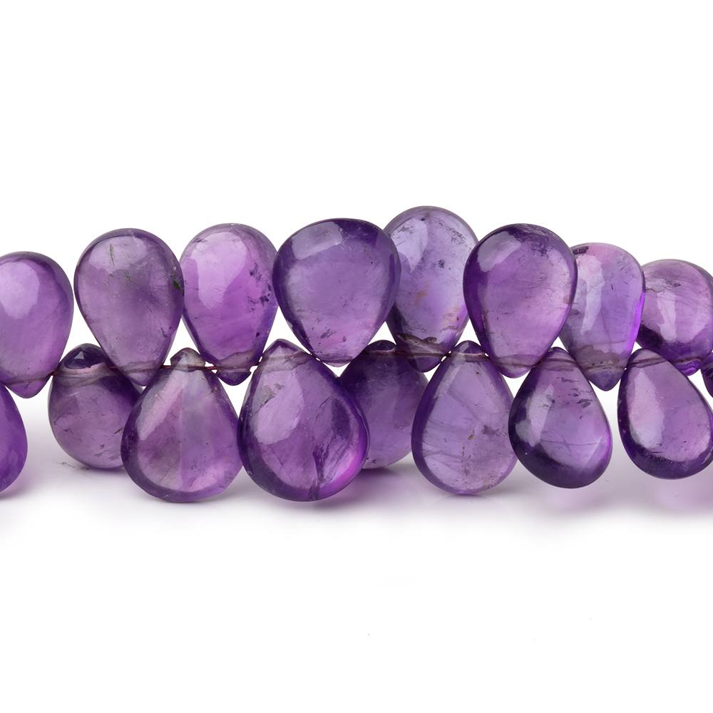 7x6-12x9mm Amethyst Plain Pear Beads 7.5 inch 58 pieces - Beadsofcambay.com