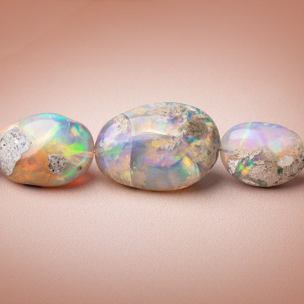 Ethiopia Opal Beads Natural Opal Balls Smooth Opal Balls Necklace Jewelry  Np-62
