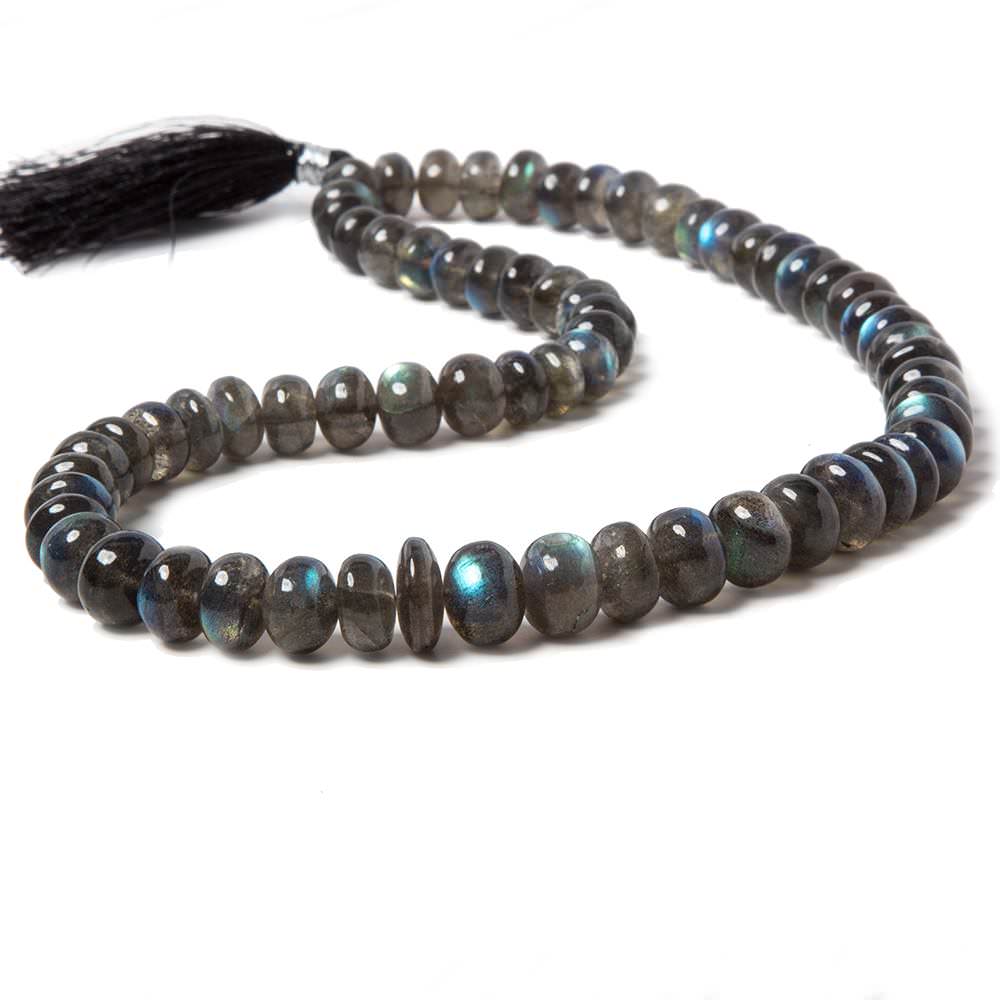 8-10mm Labradorite Plain Rondelle Beads 15 inch 67 pieces - Beadsofcambay.com