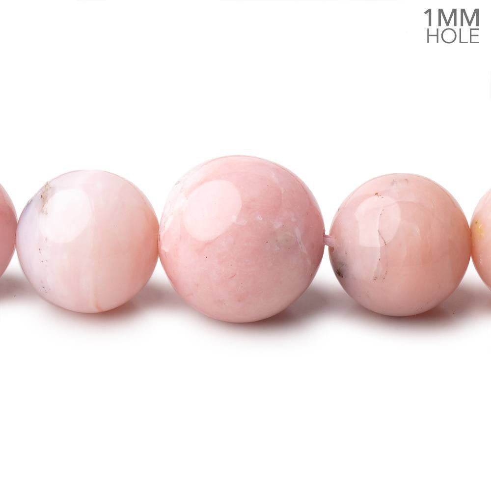 8-16mm Pink Peruvian Opal Plain Round Beads 20 inch 43 pieces AA 1mm Hole - Beadsofcambay.com