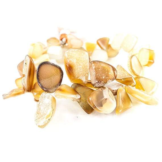 8 - 19mm Golden Brown Agate Petite Drusy Free Form Beads 42 pieces - Beadsofcambay.com