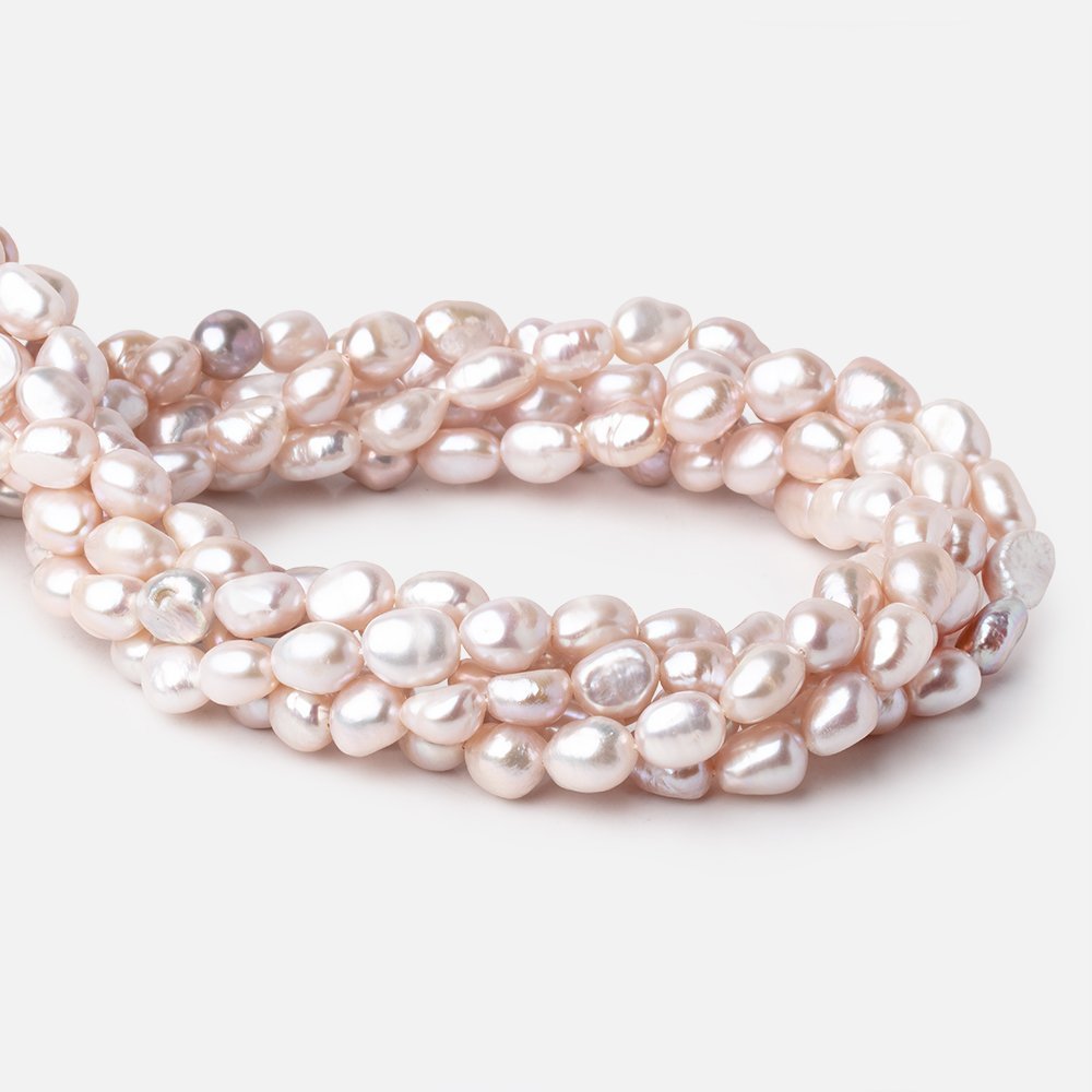 8.5-10mm Ballet Pink Baroque Freshwater Pearls 15.5 inch 40 Beads - Beadsofcambay.com