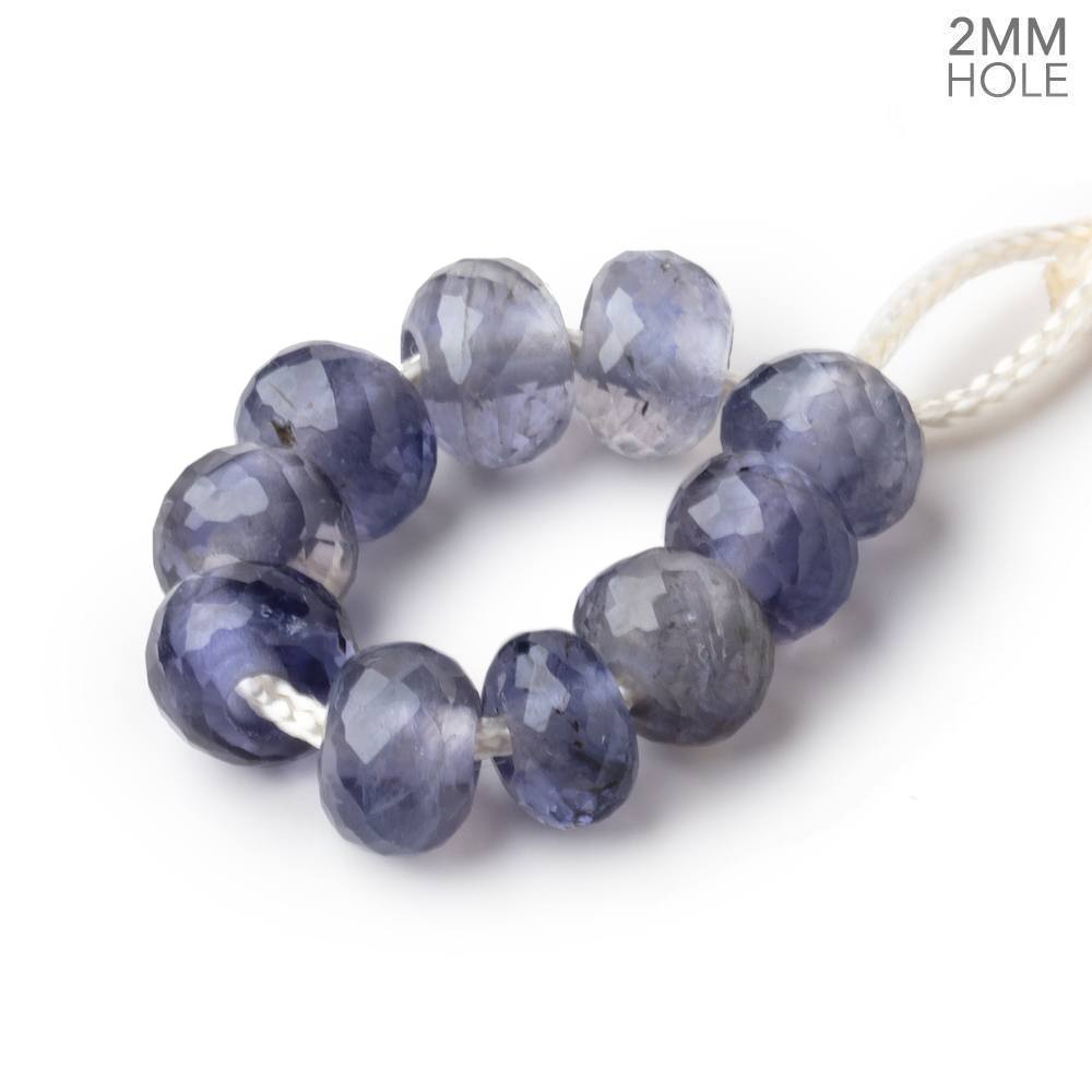 8mm Dendritic Opal 2mm Large Hole Faceted Rondelle Bead Set of 10