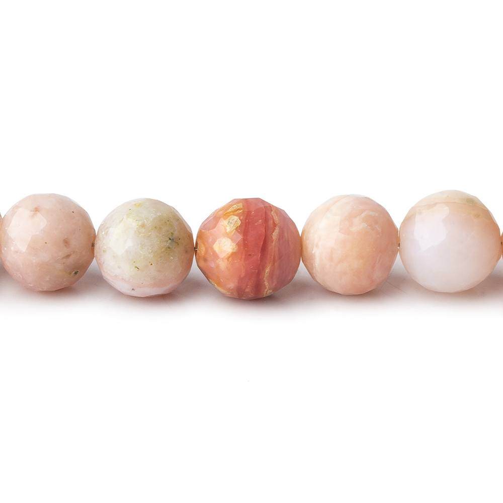 8mm Pink Peruvian Opal Faceted Round Beads 8.25 inch 23 pieces - Beadsofcambay.com