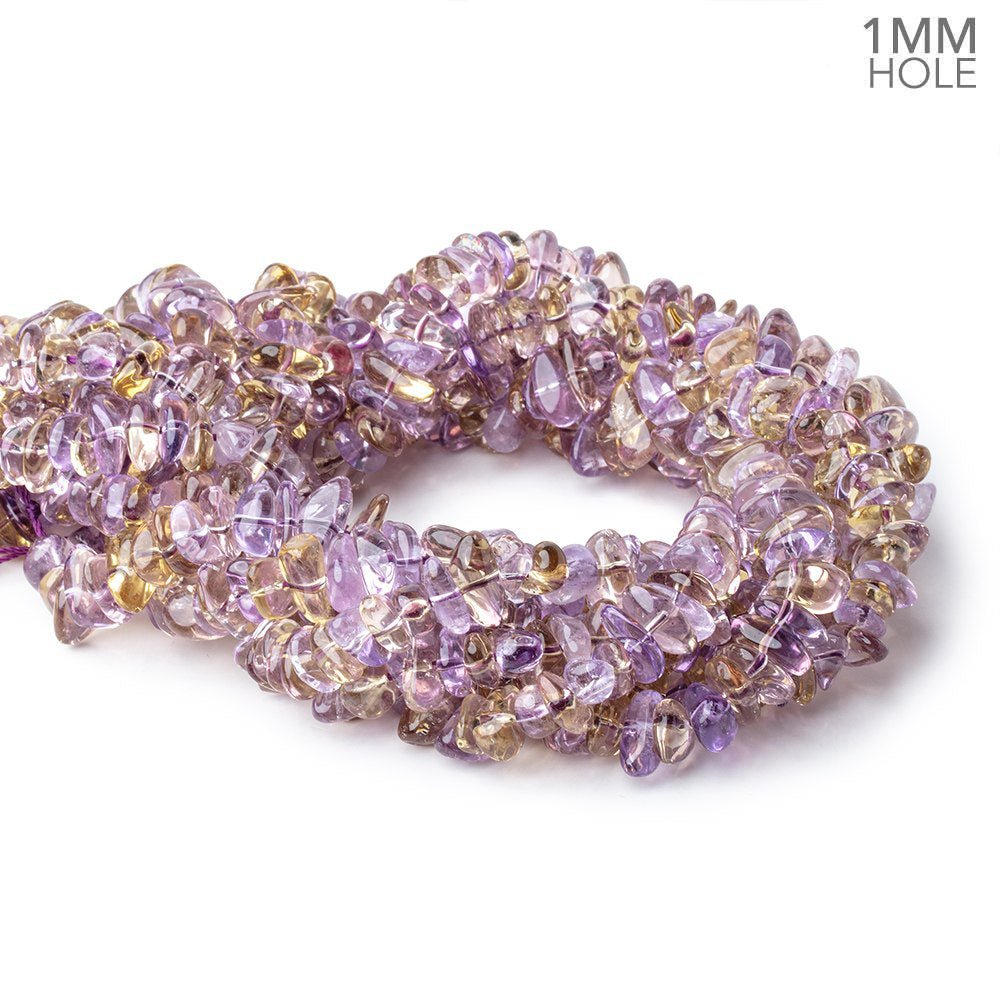 8x6-9x8mm Ametrine Side Drill Plain Nuggets 16 inch 96 Beads 1mm hole - Beadsofcambay.com