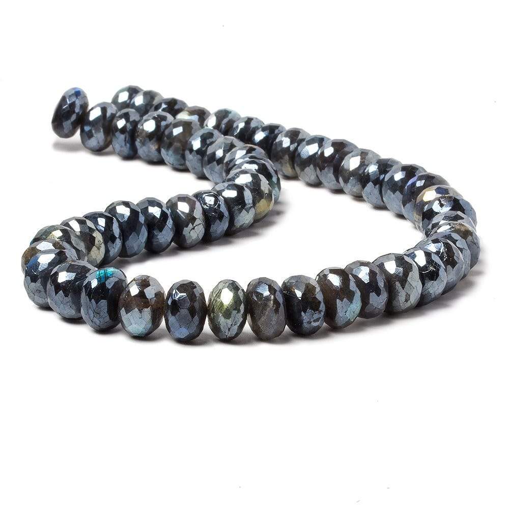 9-11mm Mystic Labradorite faceted rondelle beads 14 inch 50 pieces - Beadsofcambay.com