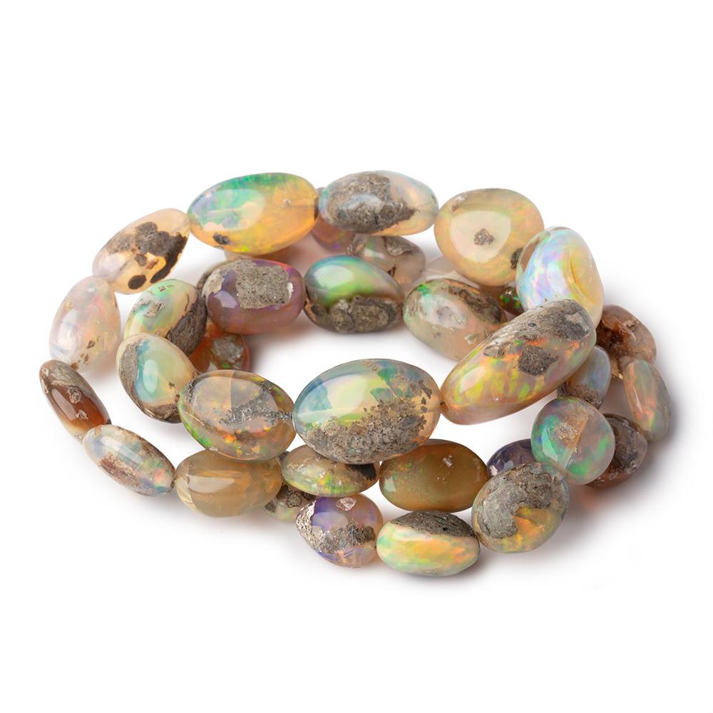 9.5x9-24x15mm Golden Ethiopian Opal Plain Nugget Beads 20 inch 39 pieces AA - Beadsofcambay.com