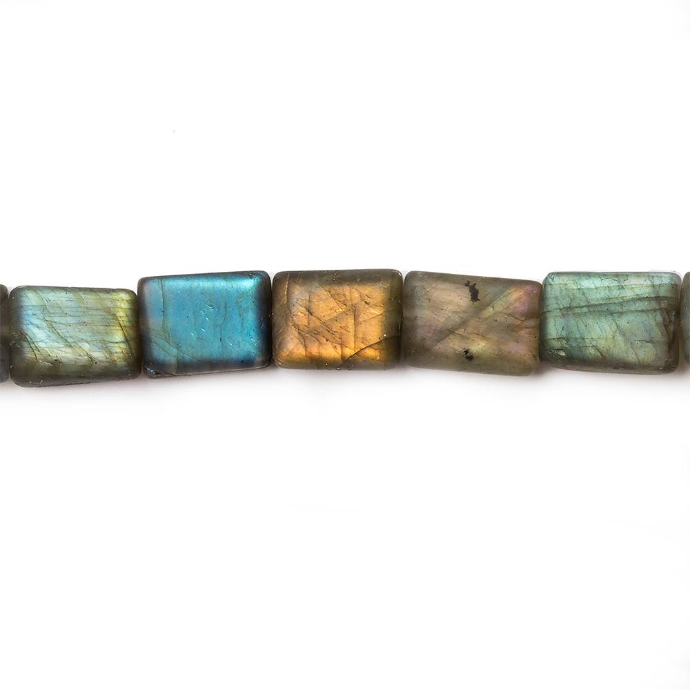 9x7-12x8mm Matte Labradorite plain rectangle beads 7.5 inch 17 pieces - Beadsofcambay.com