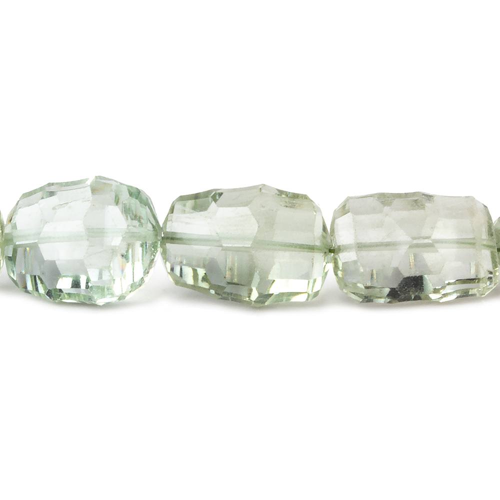 9x9-14x9mm Prasiolite concave faceted rectangles 14.5 inch 33 beads AAA - Beadsofcambay.com