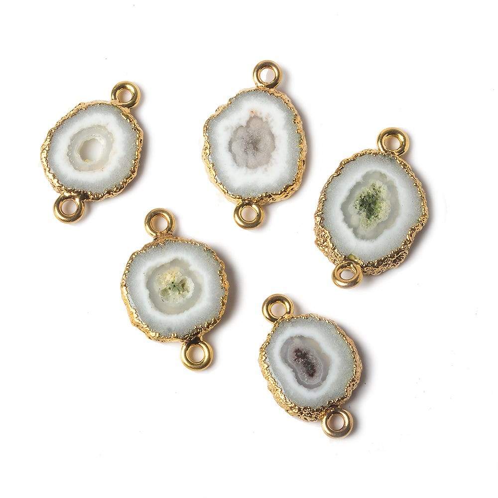 9x9mm Gold Leafed Solar Quartz Focal Connector 1 piece - Beadsofcambay.com