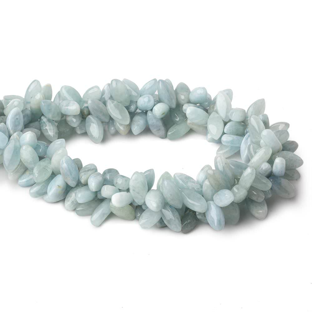 Natural Shaded Aquamarine Smooth Nuggets Beads |AAA selling Quality Aquamarine Beads|16 Inches Length|6x4-5-8x5.5 MM Size|56 Carat Weight|Sku#215