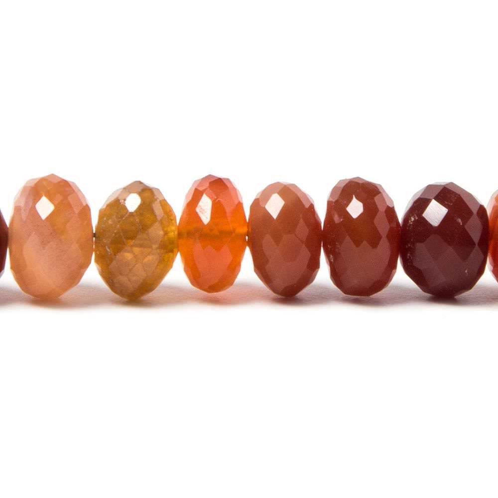 Carnelian Faceted Rondelles Beads, 15.75 inch, 6-8mm diameter, 78 pieces - Beadsofcambay.com