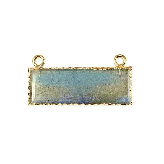 Gold Leafed Labradorite Rectangle Double Connector 29x10mm 1 piece - Beadsofcambay.com