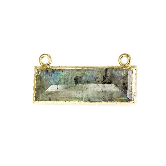 Gold Leafed Labradorite Rectangle Double Connector 29x10mm 1 piece - Beadsofcambay.com