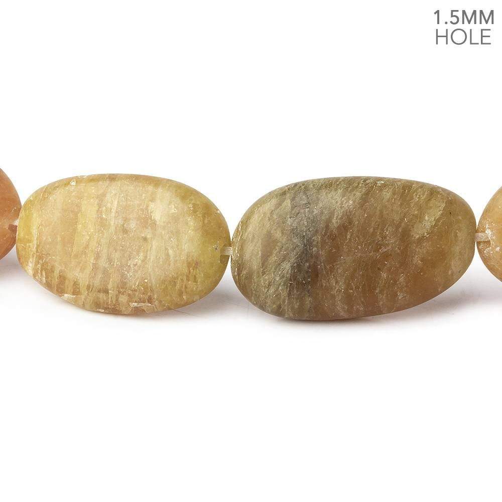 Matte Golden Tourmaline plain nuggets 16 inch 20 large hole beads 16x13-25x14mm - Beadsofcambay.com