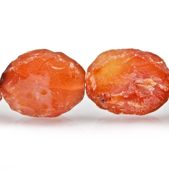 Orange Agate Hammer Faceted Oval Beads - Beadsofcambay.com