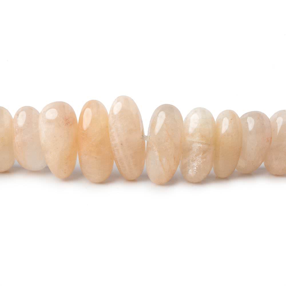 Peach Moonstone & Rainbow Moonstone center drill nuggets 16 inch 72 beads - Beadsofcambay.com