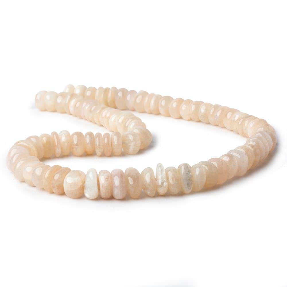 Peach Moonstone & Rainbow Moonstone center drill nuggets 16 inch 72 beads - Beadsofcambay.com