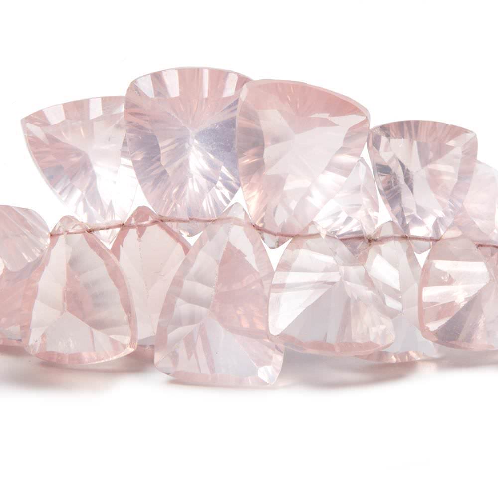 Rose Quartz Beads Concave Faceted Trillion with Pavilion - Beadsofcambay.com