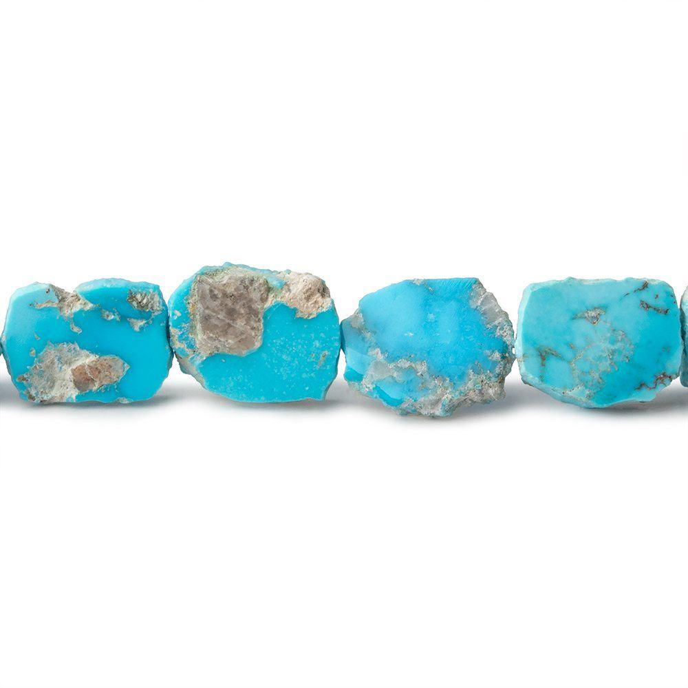 Turquoise plain slice freeform beads 8 inch 19 pieces 10x8-11x9mm - Beadsofcambay.com