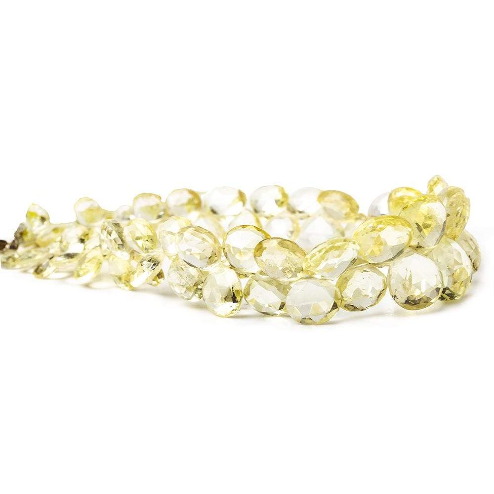 Yellow Scapolite Faceted Heart Briolette Beads AA Grade, 7.5 inch, 5x5x3-10x10x6mm, 56 pieces - Beadsofcambay.com