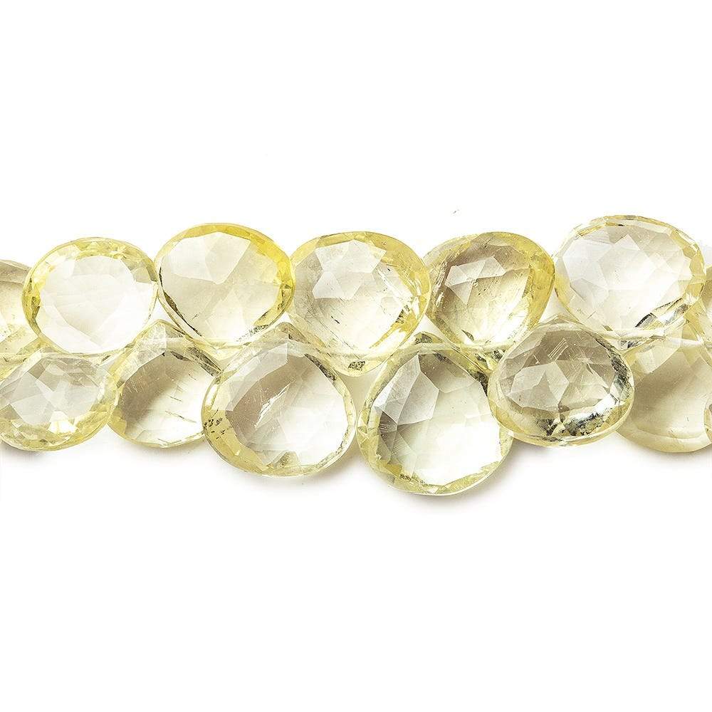 Yellow Scapolite Faceted Heart Briolette Beads AA Grade, 7.5 inch, 5x5x3-10x10x6mm, 56 pieces - Beadsofcambay.com